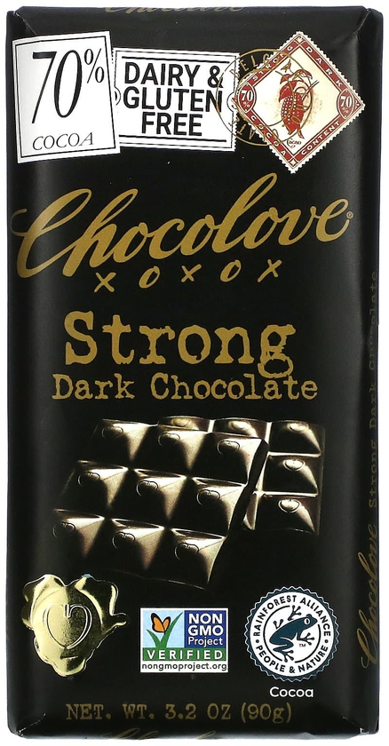 Chocolove‏, شوكولاتة داكنة قوية، 70% كاكاو، 3.2 أونصة (90 جم)