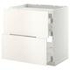 METOD / MAXIMERA Base cab f hob/2 fronts/3 drawers, white/Bodbyn grey, 80x60 cm - IKEA