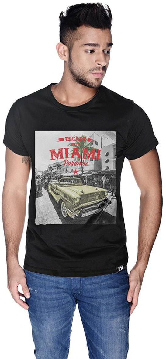 Creo Miami Car Beach T-Shirt for Men - S, Black