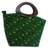 Gherit Tola Handmade Ankara Bag With Wooden Handle- Green