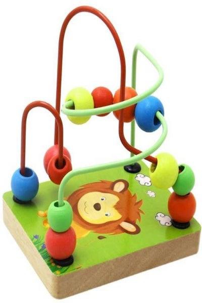 Children Kids Baby Colorful Wooden Mini Around Beads Educational Game Toy