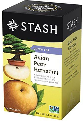 Stash Tea, Green Tea, Asian Pear Harmony, 18 Tea Bags, 1.1 oz (34 g) pack of 1