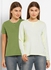 2 Pack Of Henley Neck Regular Fit Plain T-Shirt Multicolour