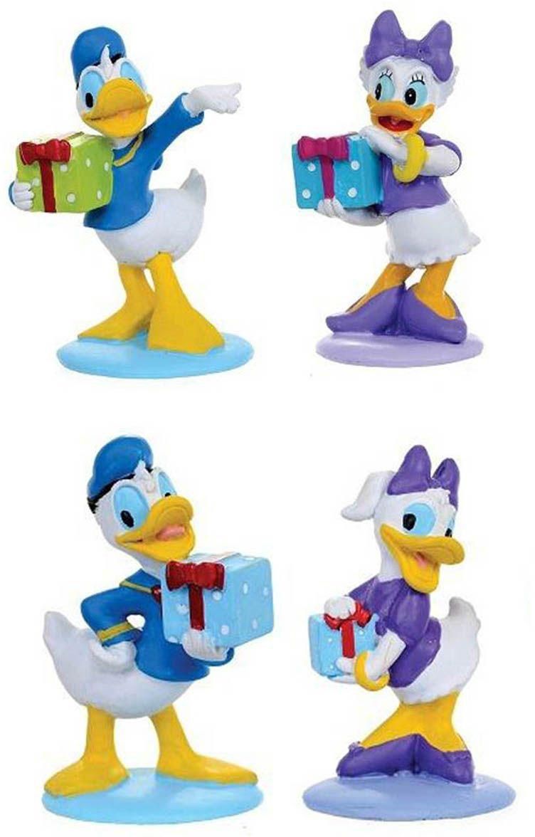 TV Cartoon figures Disney 4 Pcs set Donald & Daisy Duck Cake Toppers Birthday gift kids toys