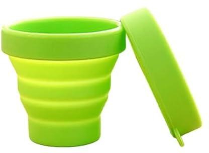 Travel Compressible Space-saving Silicone Folding Cup - Green