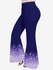 Plus Size Galaxy Star Ombre Sparkling Sequin Glitter 3D Print Flare Disco Pants - 6x