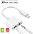 2 in 1 Lightning Adapter Charge,3.5mm Audio AUX Port for Earphone (White)