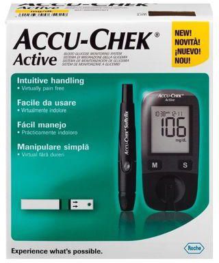 Accu-Chek جهاز اكو تشيك اكتيف لقياس السكر بالدم - 10 شريط للاختبار
