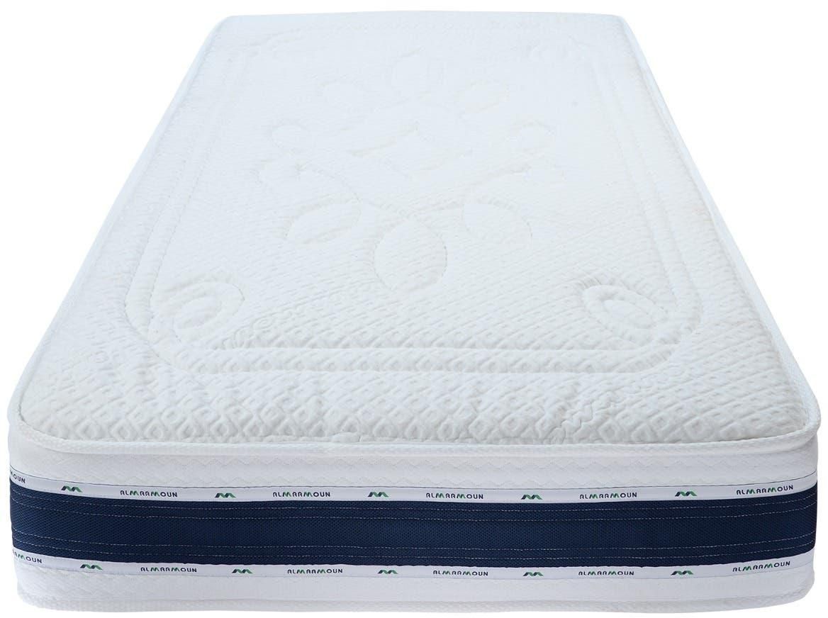 Get Al Maamoun Bed Mattress, Separate Coils, 195x120 cm, Height 30 cm - White Navy with best offers | Raneen.com