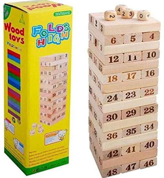 Jenga Wooden Puzzle, 48 Pieces, Numbers