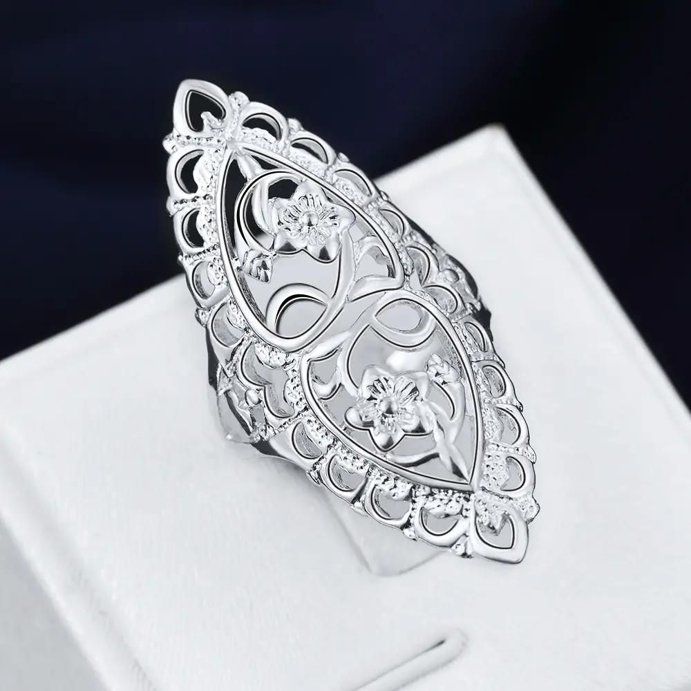 Fashion Silver-plated Ring Women & Men Gift Classical Creative Carved Silver Finger Rings Jewelry