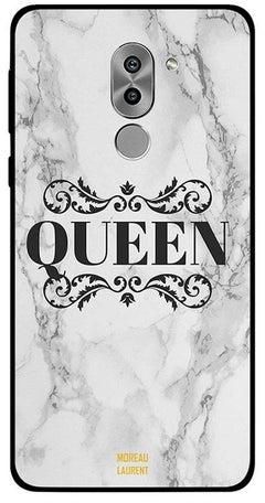 غطاء حماية واقٍ لهاتف هواوي أونر 6X نمط مطبوع بكلمة "Queen"