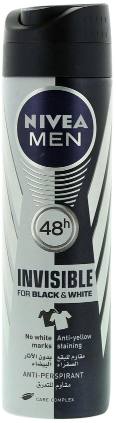Nivea Men Invisible For Black &amp; White Anti-Perspirant Deodorant 150 ml