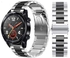 Classic Stainless Steel Strap Smartwatch Band For Samsung 44mm/Huawei GT2/Gear 3/Honor Magic 2 Silver/Black