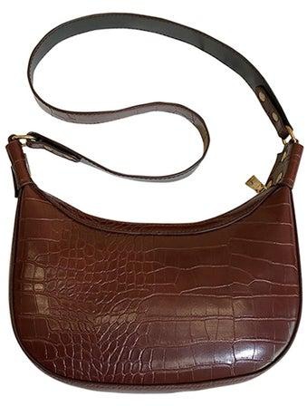Stylish Leather Crossbody Bag Brown