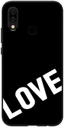 غطاء حماية لهاتف هواوي نوفا 3E/ P20 لايت عليه عبارة "Love" باللون الأسود