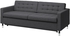 LANDSKRONA 3-seat sofa-bed - Gunnared dark grey/metal