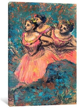 Three Dancers In Red Costumes Canvas Print Wall Art Multicolour 70x47x3.5centimeter