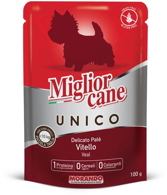 Migliorcane unico pouch for dog with veal