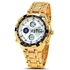 Quamer Executive Waterproof Analogue And LED Watch - Gold/White