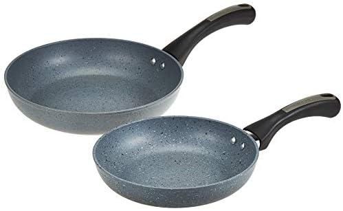 Prestige Speckled Long Lasting Non Stick Twin Pack Fry Pan, 20cm/25cm, Grey