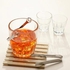 Heavy glass ice bucket with mettalic tong and handle