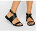 Unique Black Crossed Female Sandals