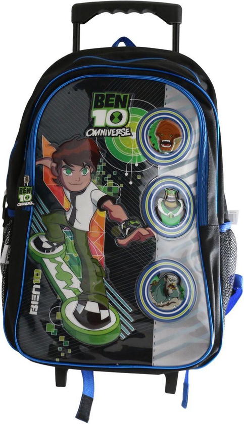 School Trolley Bagpack For Boys - Ben 10, 18 Inch, Black/Blue, CBH2004