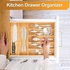oridom Silverware Organizer for Drawer Sturdy Construction Utensil Organizer for Kitchen Drawers Large Capacity Bamboo Cutlery Organizer in Drawer with Non-Slip Feet Natural