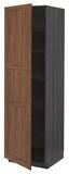 METOD High cabinet with shelves, black Enköping/brown walnut effect, 60x60x200 cm - IKEA