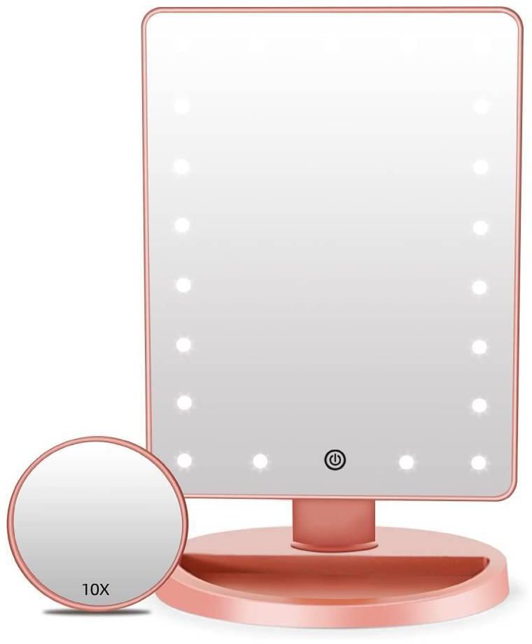 Touch Screen Lightning Vanity Makeup Mirrir With Led Lights Rosegold