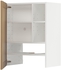 METOD خزانة حائط لشفاط روائح مع رف/باب - أبيض/Vedhamn سنديان ‎60x80 سم‏