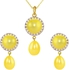 Vera Perla 18K Gold with Yellow Pearl Diamond Jewelry Set - 2 Pieces