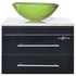 2-Piece Glass Vanity Sink With Storage Cabinet Black/White/Green 40x15x40cm
