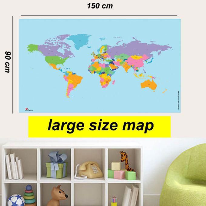 WORLD MAP - Colorful Wall Hanging Colorful Map Wall Hanging 90 By 150 Cm Printing On Premium Paper PRINTED BY UP TO DATE EGYPT