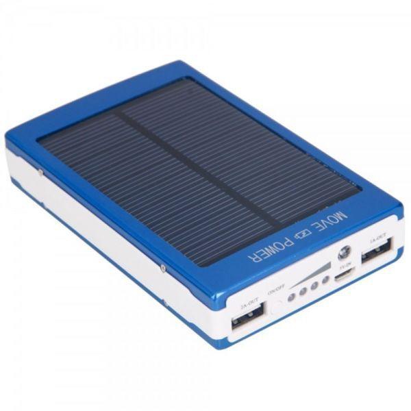 30000mAh SOLAR PANEL POWER BANK BATTERY CHARGER FOR MOBILE IPHONE IPAD SAMSUNG TABLET BLUE