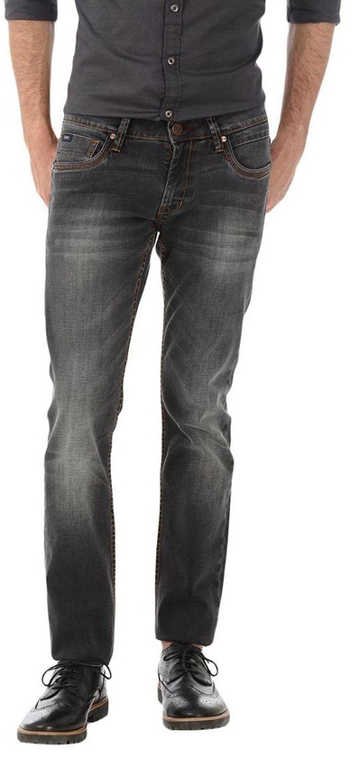 Basics B1276 Low Rise Casual  Jeans for Men - 36 EU, Gray