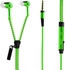 In-Ear Zip Zipper Style Tangle Free Hands Free Headphone Headset Mic Earphones color Green