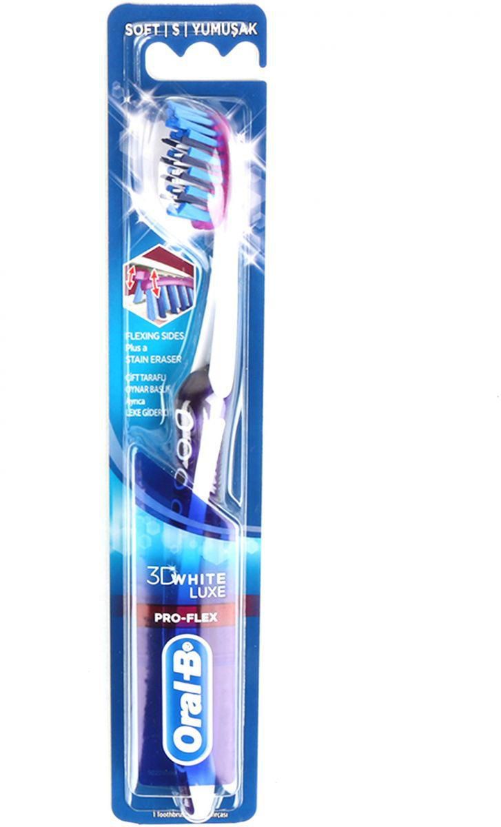 Oral-B 3D White Luxe Pro-Flex Toothbrush, Soft - Multi Color
