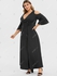 Plus Size Plunge Double Breasted Cold Shoulder Maxi Dress - 1x