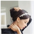 Bluelans Women Korean Style Daisy Pattern Rhinestone Stud Earrings - Silver + White