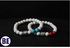 Generic Tiny Buddah Cracked Beads Bracelet Set - White