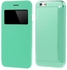 Window View PU Leather Case w/ Back Plastic Shell  & Screen Guard for  iPhone 6 4.7 inch - Cyan