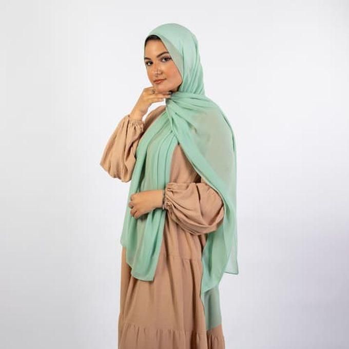 Tie Shop Solid Scarf - Crepe Chiffon - Green - Free Size