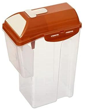 صندوق تخزين كادي بلاستيك كرافت بسعة 2.5 لتر، بني وشفاف