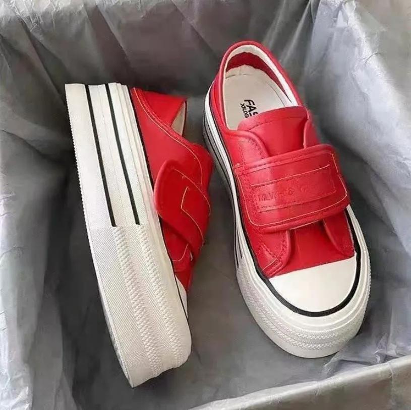 Women's Shoes Sneakers Velcro one-shoe two-wear white shoes for women Korean style casual thick-soled one-shoe sneakers sneakers
