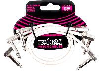 Ernie Ball 12" Flat Ribbon Patch Cable White 3-Pack - White