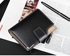 Baellerry Stylist Men's Wallet Big Capacity Wallet Leather Vertical Leather Credit Card Holder With Coin Zipper -Black