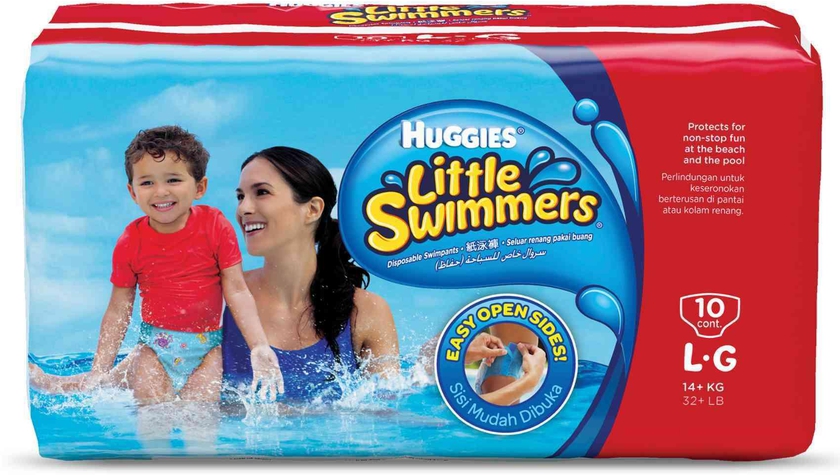 Huggies Little Swimmers Swimpants Large 14+kg White 10 Count