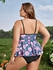 SHEIN Plus Size Floral Twist Bikini Swimwear